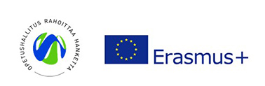 Opetushallituksen hankerahoitus logo ja Erasmus+-logo