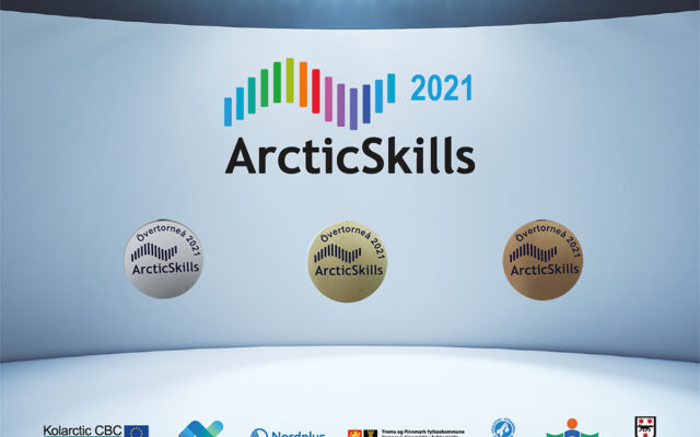 ArcticSkills kilpailun kunniataulu, jossa kulta-, hopea- ja pronssimitalien kuvat.