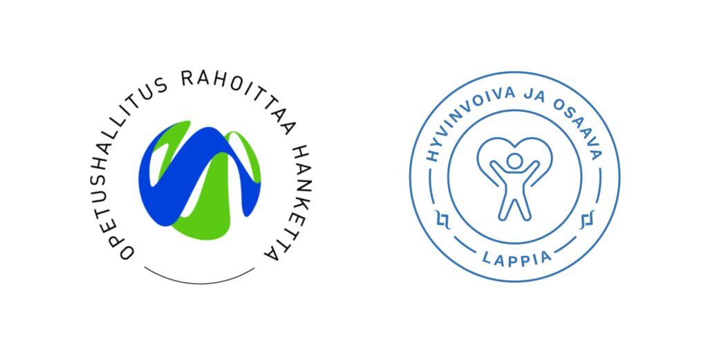 Opetushallitus rahoittaa hanketta ja Hyvinvoiva ja osaava Lappia -leimat