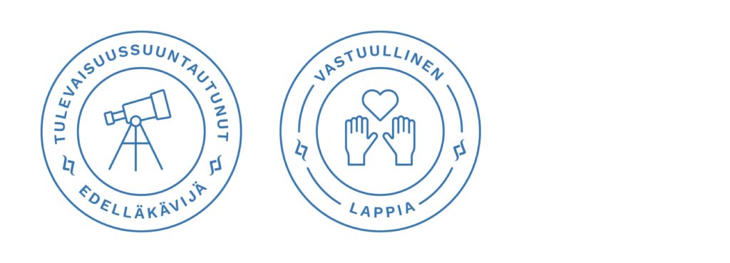 Tulevaisuussuuntautunut edelläkävijä ja vastuullinen Lappia -leimat